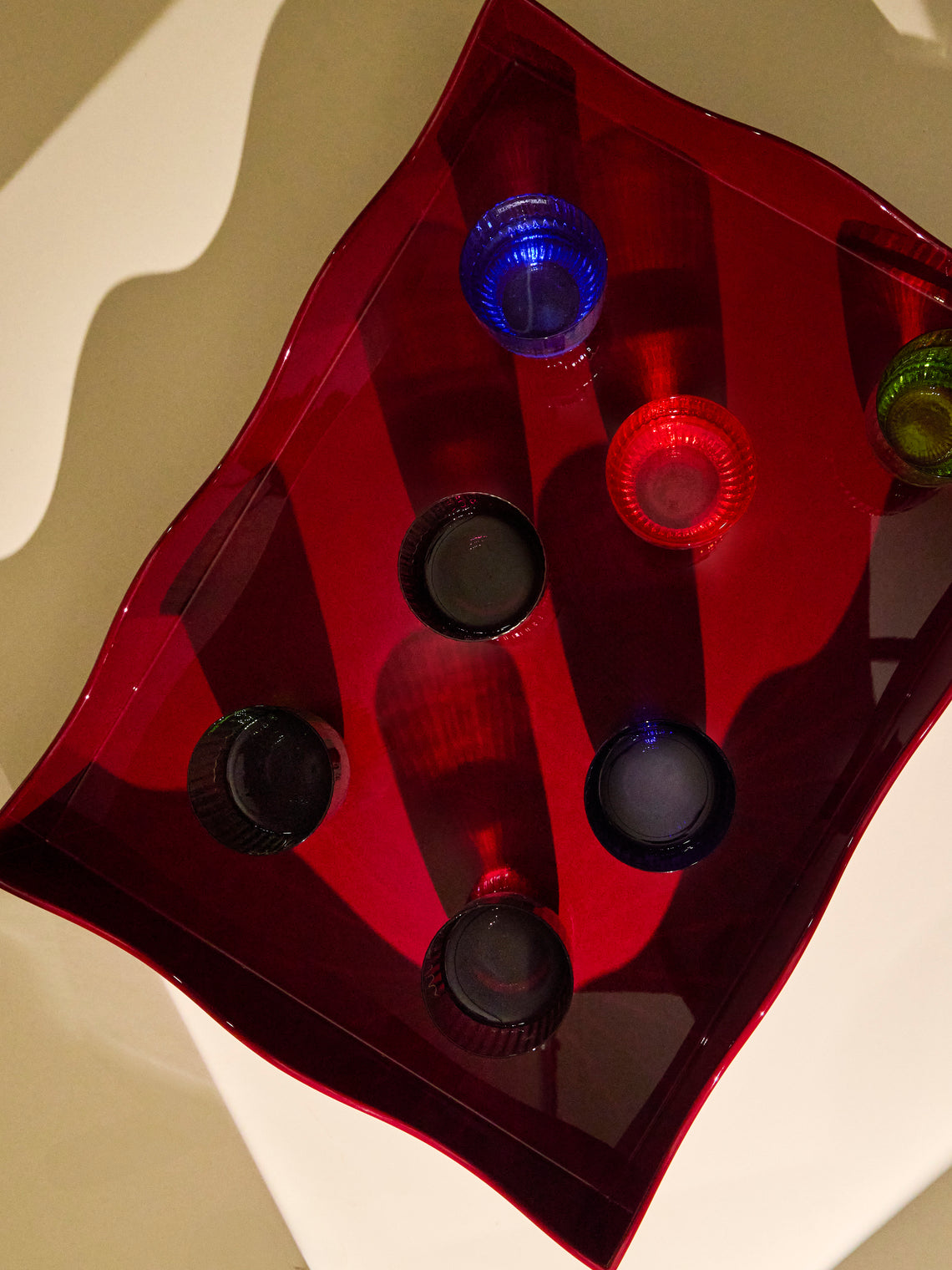The Lacquer Company - Belle Rives Lacquered Large Tray - Red - ABASK