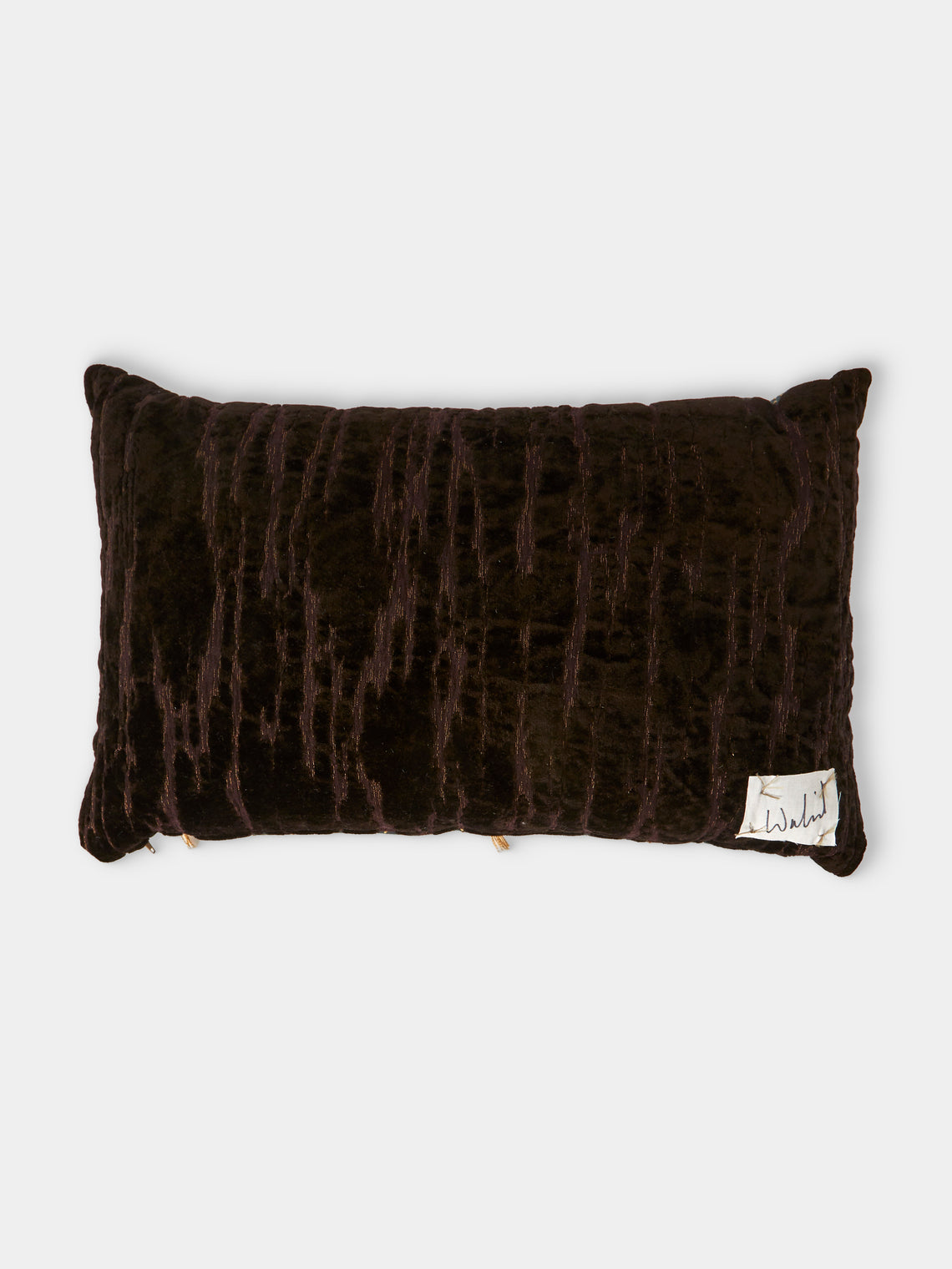 By Walid - 19th-Century Needlepoint Wool, Linen and Velvet Cushion (21.5in/55cm) - Multiple - ABASK