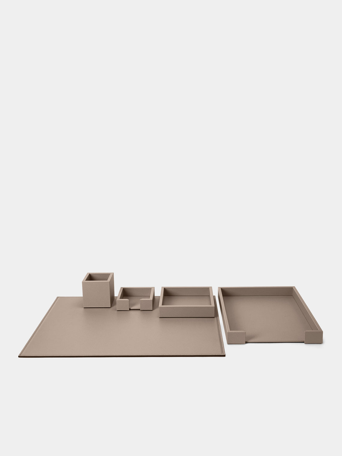 Pinetti - Florida Leather Desk Set - Taupe - ABASK - 