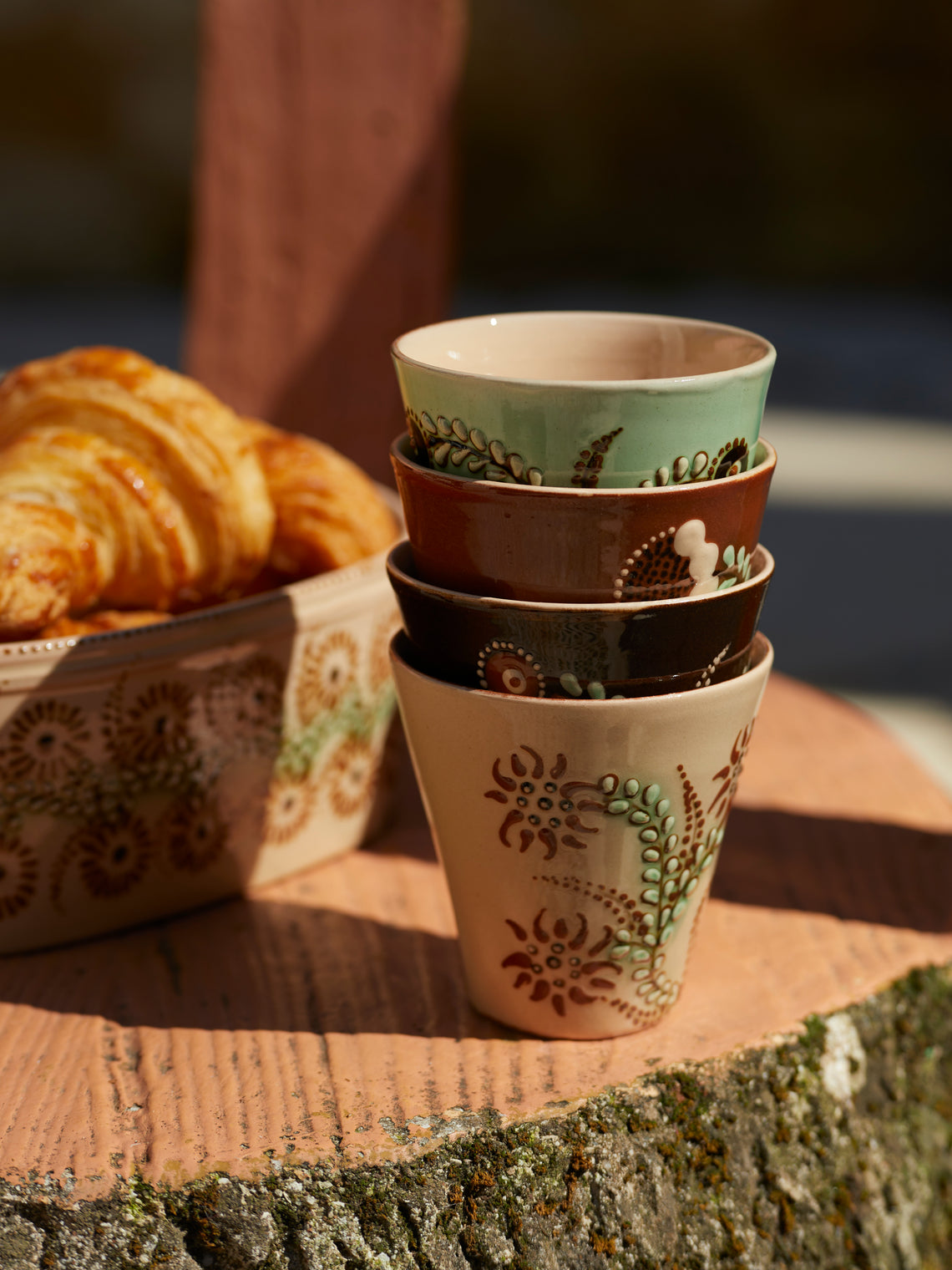 Poterie d’Évires - Flowers Hand-Painted Ceramic Coffee Cups (Set of 6) -  - ABASK