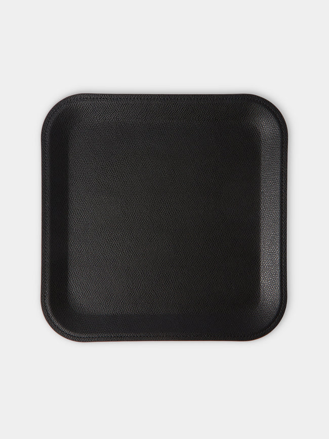 Pinetti - Victor Leather Trinket Tray (10in/25cm) - Black - ABASK - 