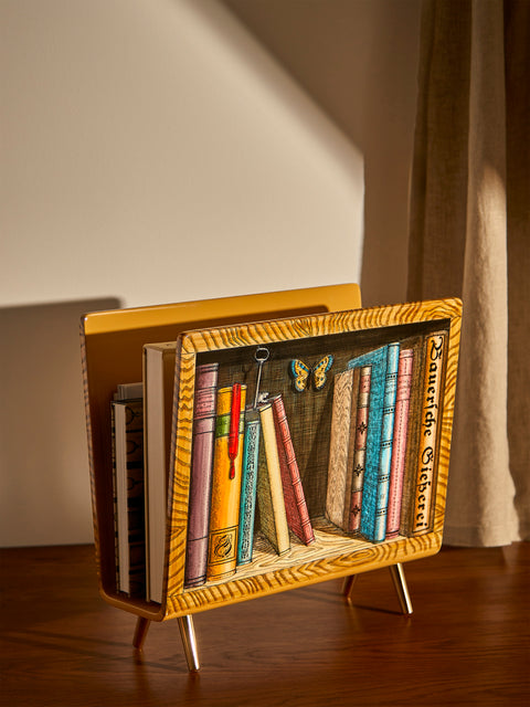 Fornasetti - Libri Iron Magazine Rack - Multiple - ABASK
