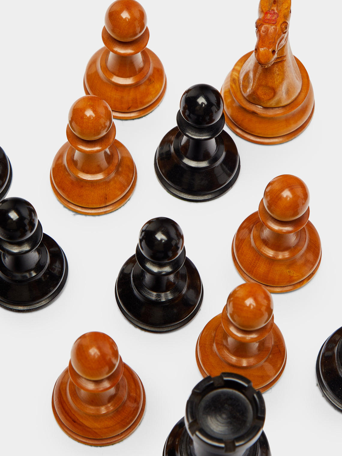 Antique and Vintage - 1910 Staunton Boxwood and Ebony Chess Set -  - ABASK