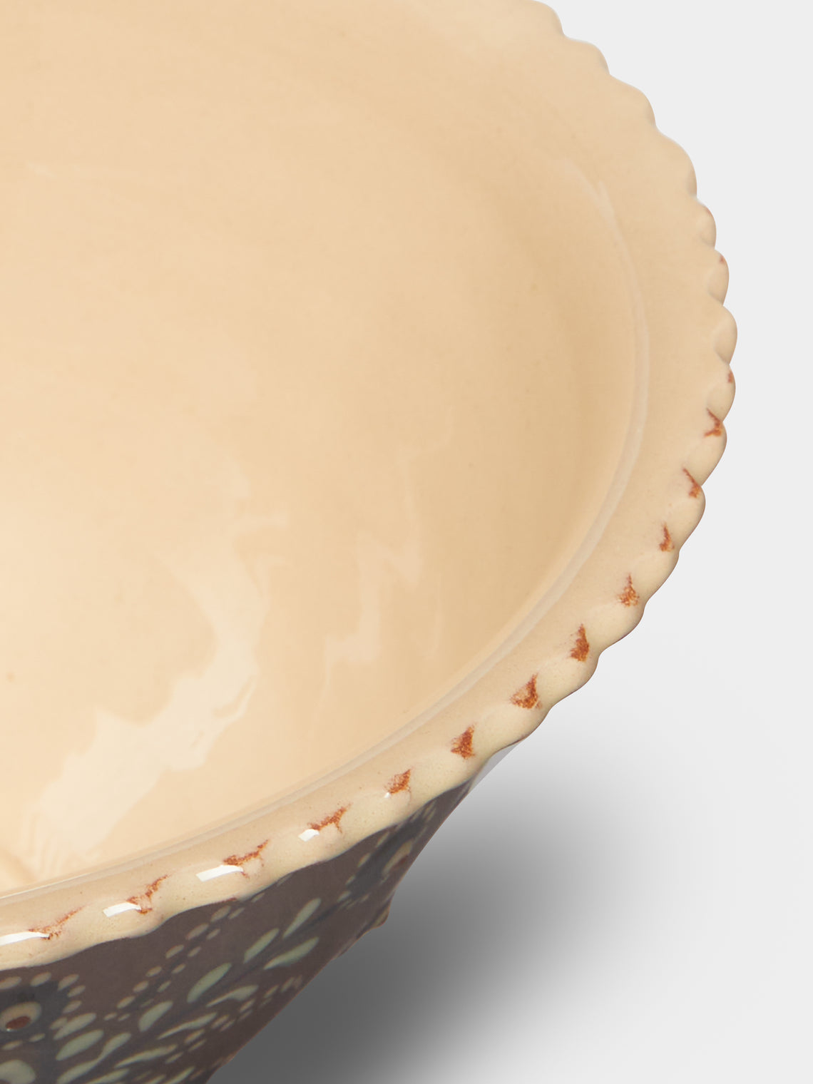 Poterie d’Évires - Birds Hand-Painted Ceramic Fluted Bowl -  - ABASK