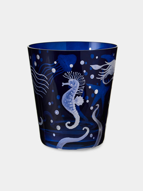 Artel - Frutti di Mare II Hand-Engraved Crystal Ice Bucket - Blue - ABASK - 