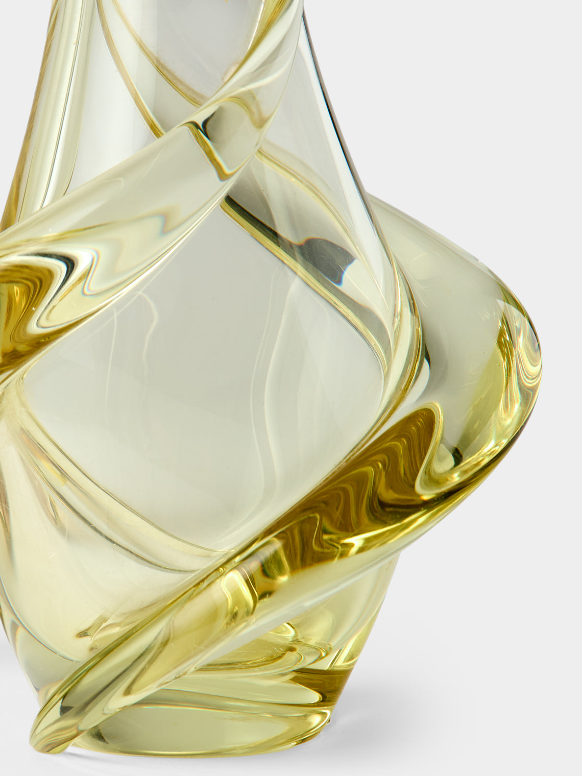Antique and Vintage - Mid-Century Glass Vase (6.5in/16.5cm) - Yellow - ABASK