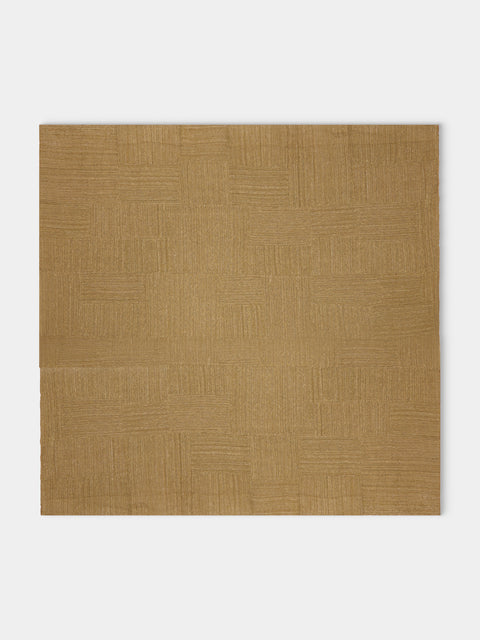 Valentina Hoyos - Hand-Dyed Patchwork Cotton Bedspread (110in/2.8m) - Brown - ABASK