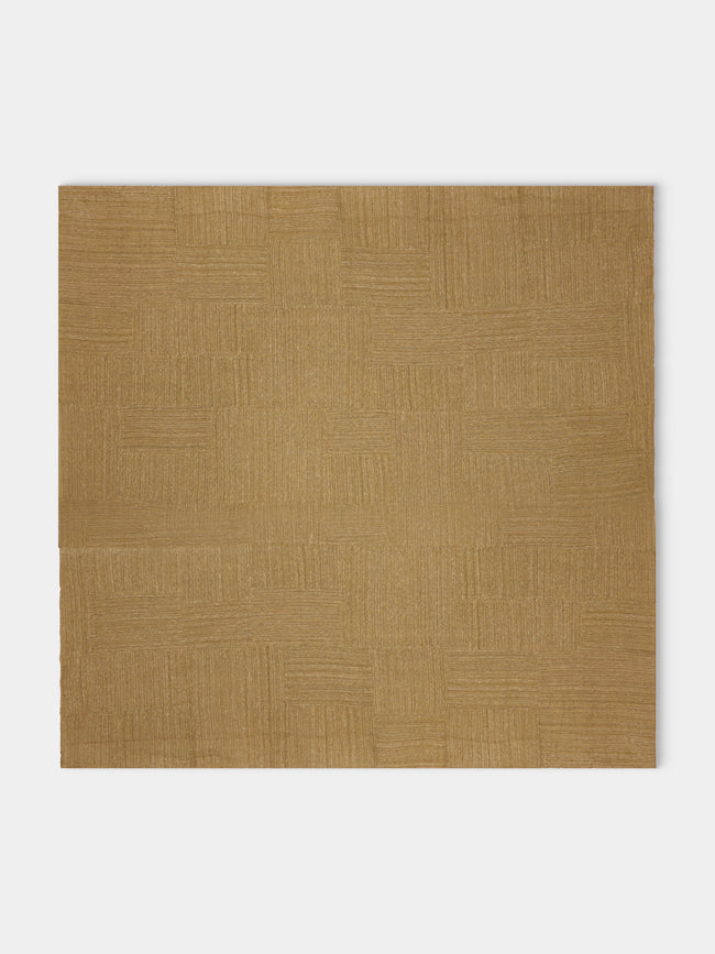 Valentina Hoyos - Hand-Dyed Patchwork Cotton Bedspread (110in/2.8m) - Brown - ABASK