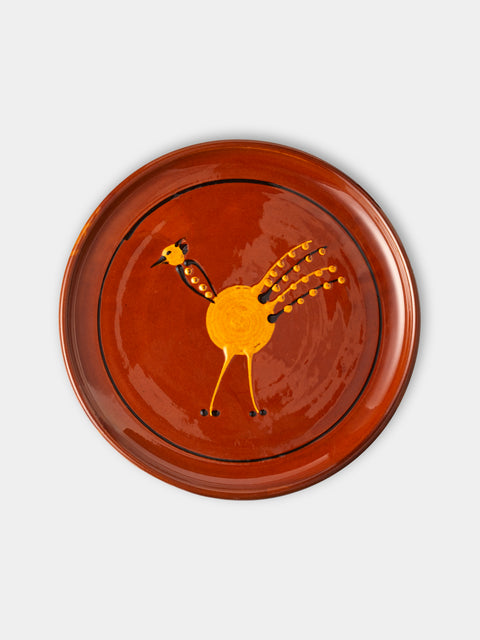 Poterie de Cliousclat - Chicken Hand-Glazed Slipware Dinner Plates (Set of 4) - Brown - ABASK - 