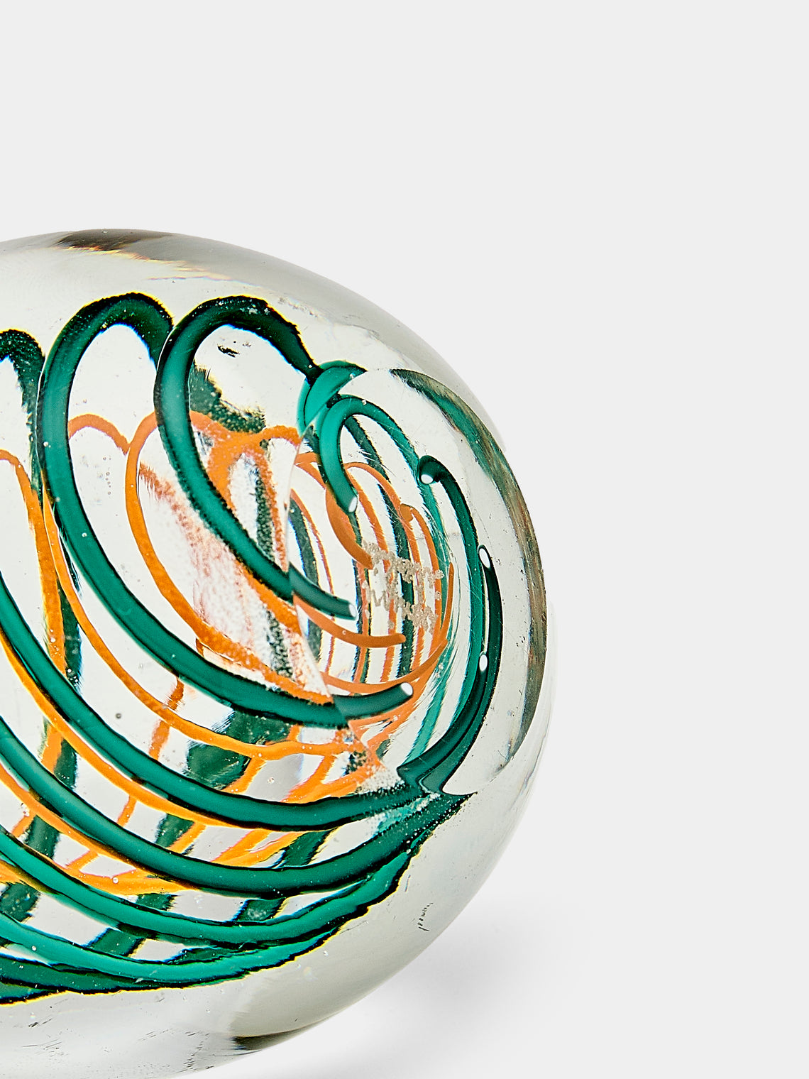 Antique and Vintage - 1960s Venini Murano Glass Paperweight - Green - ABASK