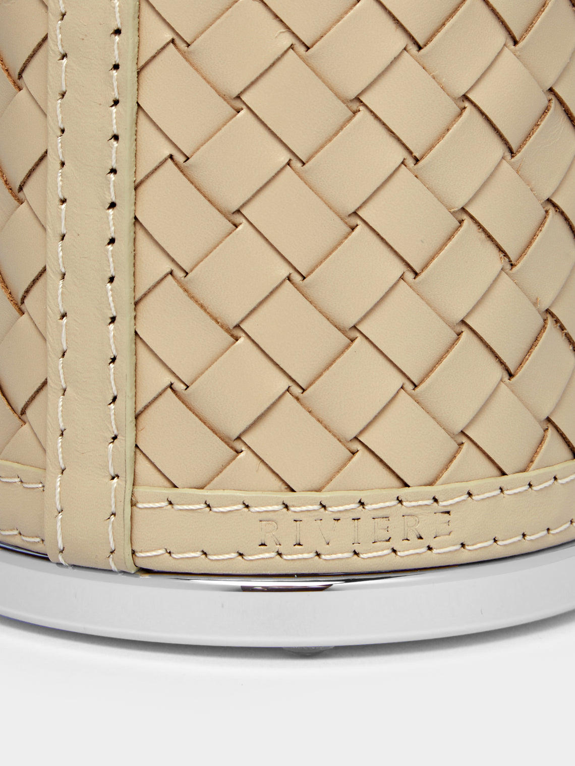 Riviere - Woven Leather Toothbrush Holder - Cream - ABASK
