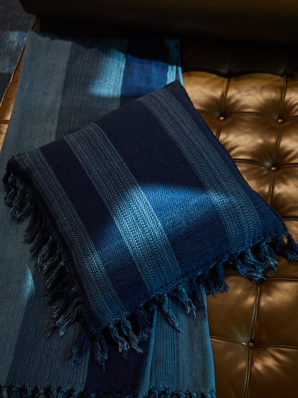 Hollie Ward - Ordahl Indigo-Dyed Handwoven Cotton Cushion -  - ABASK