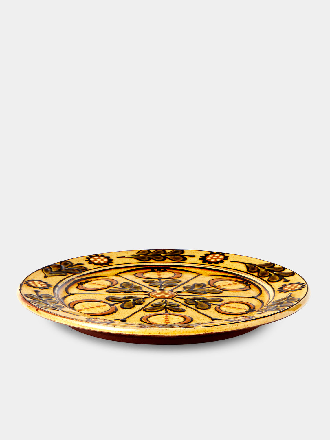 Fitch & McAndrew - Poppies Slipware Dinner Plate (10.4in/26.5cm) - Yellow - ABASK