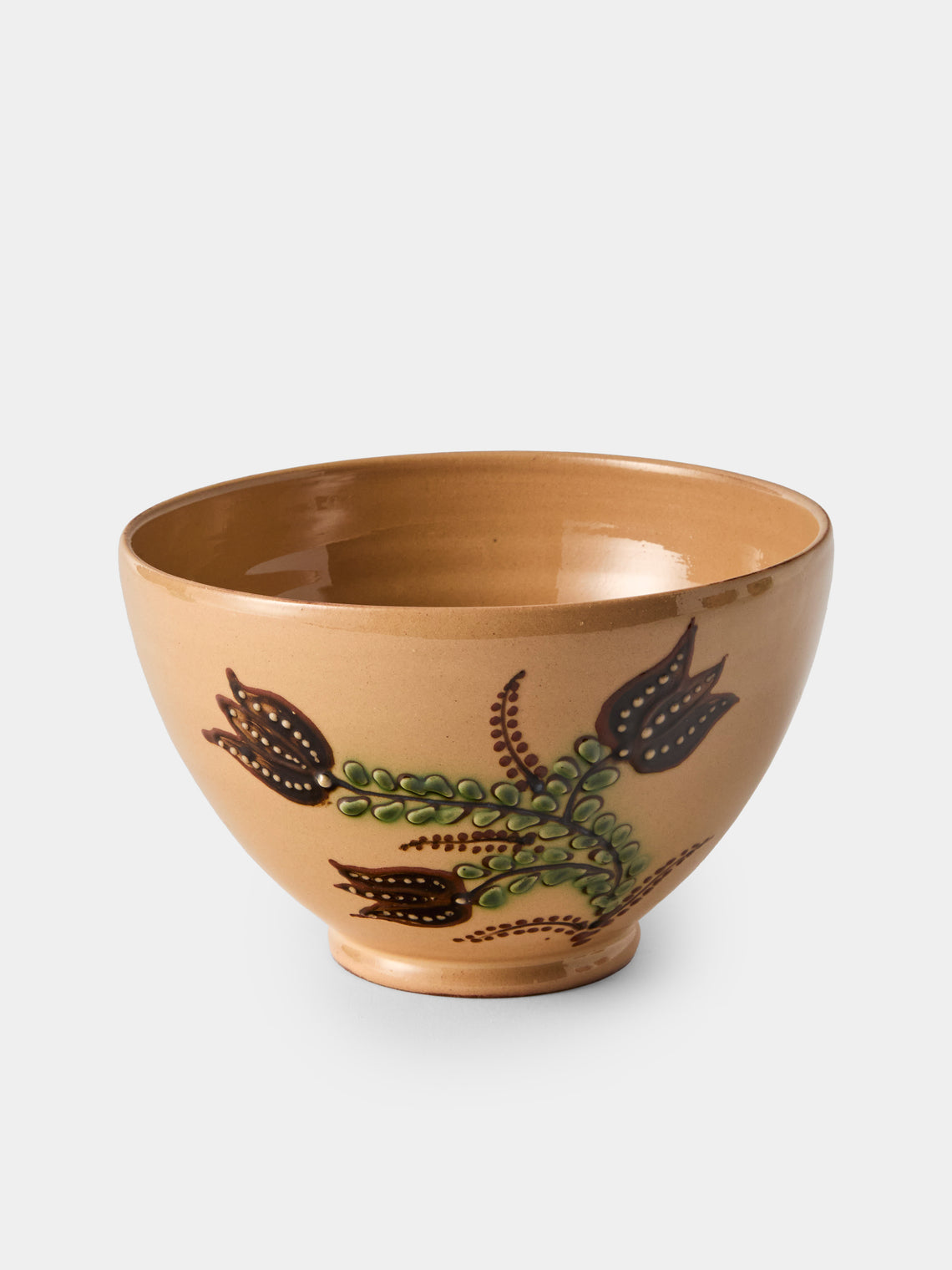 Poterie d’Évires - Flowers Hand-Painted Ceramic Grand Bowls (Set of 4) - Cream - ABASK
