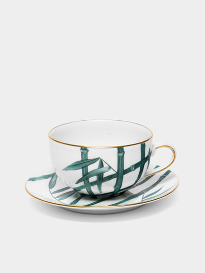 Marie Daage - Jardin d'Arashiyama Hand-Painted Porcelain Teacup and Saucer - White - ABASK - 
