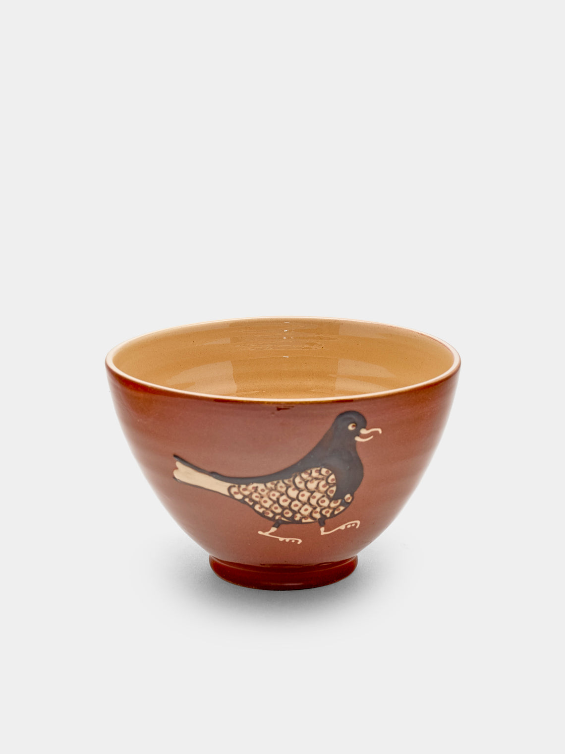 Poterie d’Évires - Flowers and Birds Hand-Painted Ceramic Bowls (Set of 6) - Light brown - ABASK