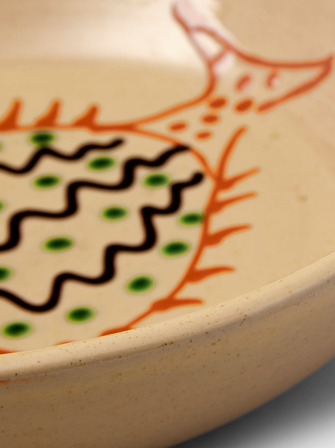 Poterie de Cliousclat - Fish Hand-Glazed Slipware Bowls (Set of 4) - Ivory - ABASK