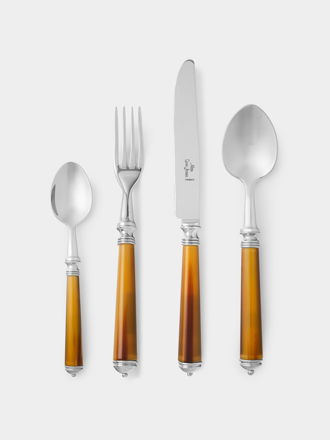 Alain Saint-Joanis - Marbella Dark Horn Resin Dinner Cutlery Set - Brown - ABASK - 