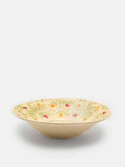 Rosanna Corfe - Tulips Hand-Painted Ceramic Fruit Bowl - Cream - ABASK - 