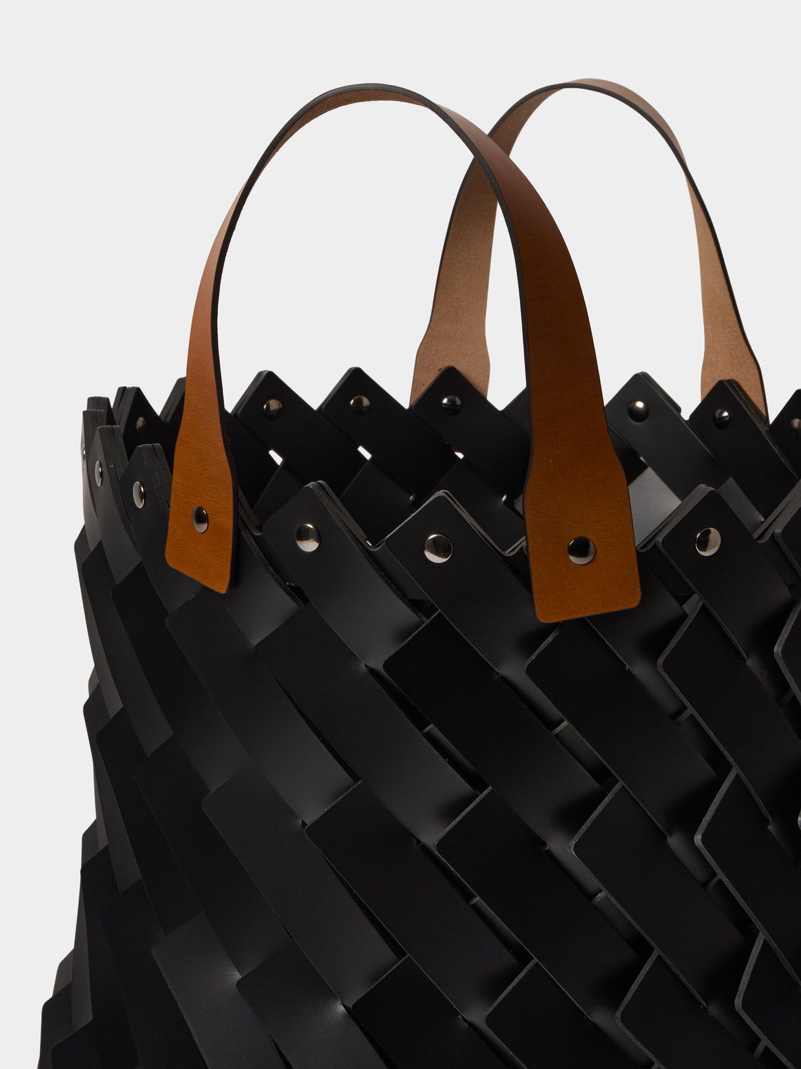 Pinetti - Almeria Handwoven Leather Basket - Black - ABASK