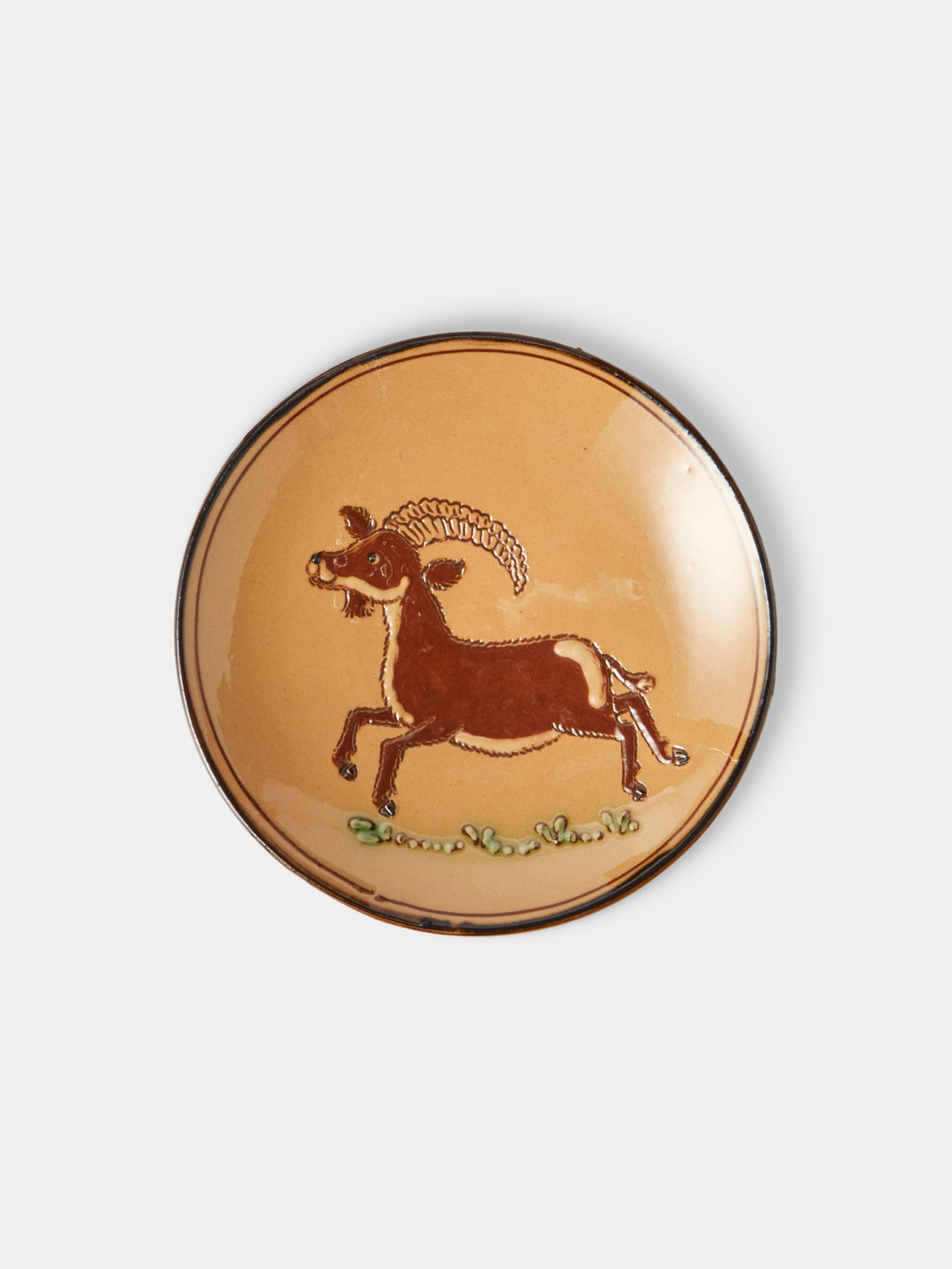 Poterie d’Évires - Animals Hand-Painted Ceramic Plates – 5.5in/14cm (Set of 4) - Cream - ABASK