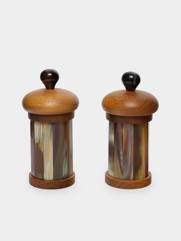 Lorenzi Milano - Zebu Horn and Iroko Salt and Pepper Mill (Set of 2) -  - ABASK - 