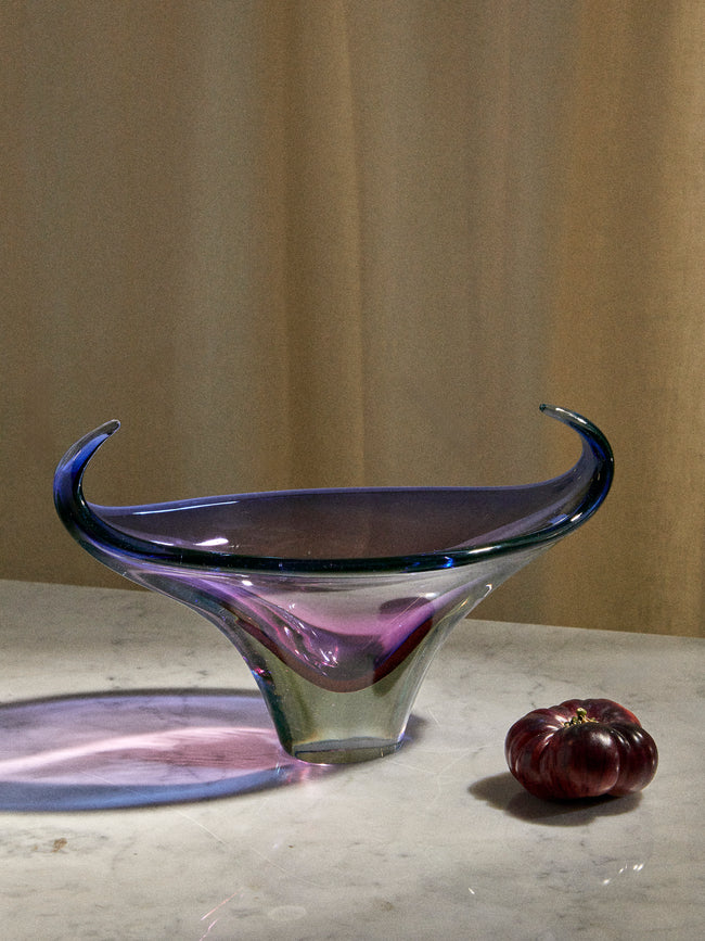 Antique and Vintage - 1960s Flavio Poli Murano Glass Bowl - Purple - ABASK