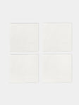 La Gallina Matta - D.Q Embroidered Linen Napkins (Set of 4) - White - ABASK - 