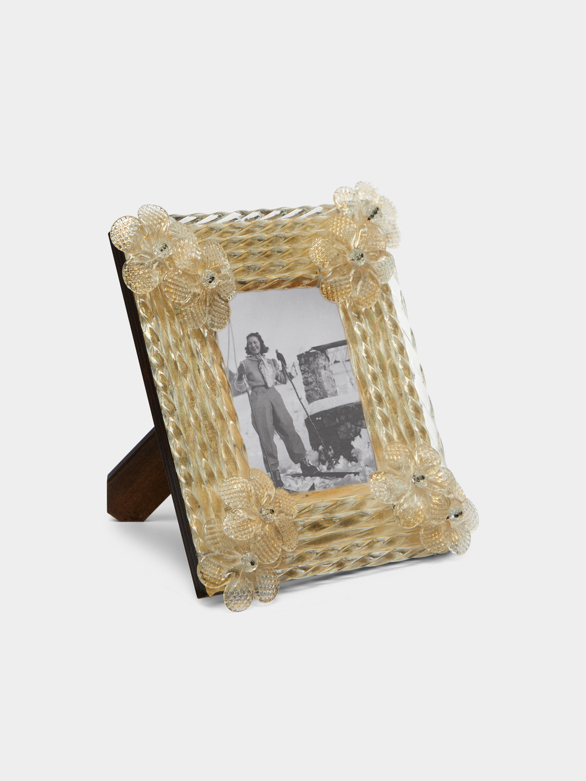 Antique and Vintage - 1970s Murano Glass Floral Photo Frame -  - ABASK - 
