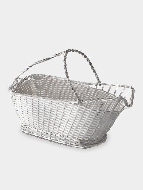 Antique and Vintage - Mid-Century Christofle Silver-Plated Wine Basket - Silver - ABASK - 