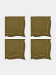 La Gallina Matta - Parentesi Linen Napkins (Set of 4) - Green - ABASK - 