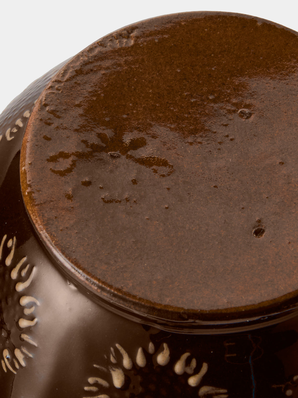 Poterie d’Évires - Flowers Hand-Painted Ceramic Small Teapot - Dark Brown - ABASK