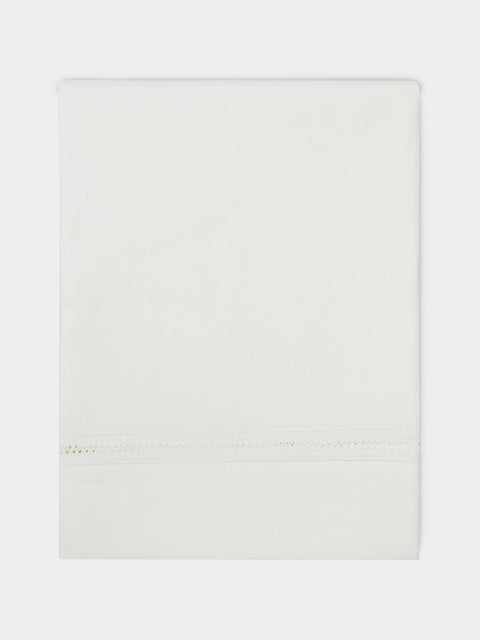 Volga Linen - Diamond-Stitch Linen King Top Sheet -  - ABASK - 
