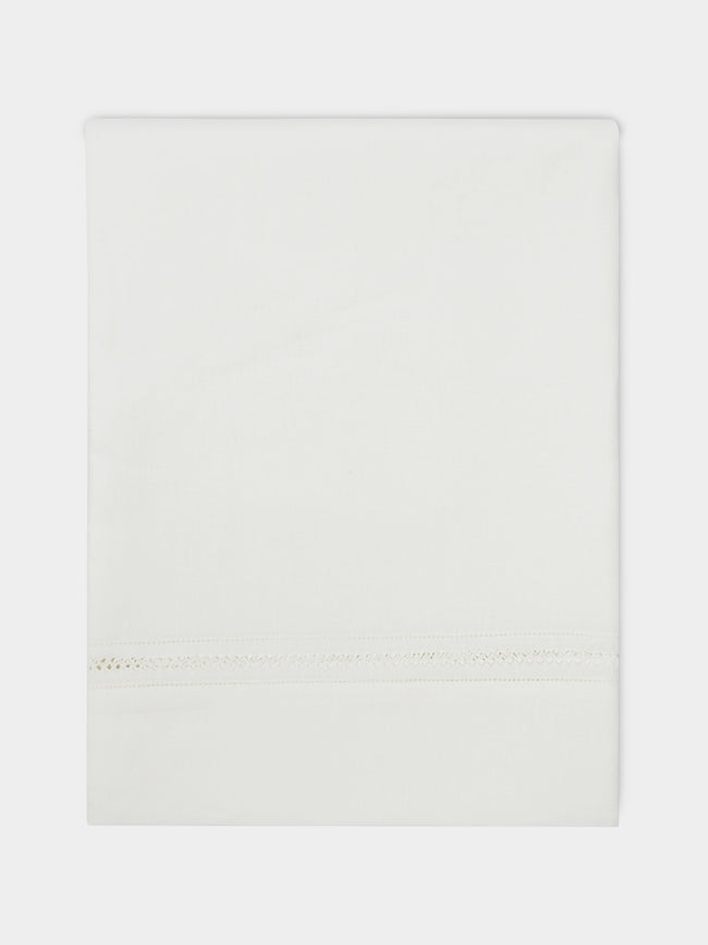 Volga Linen - Diamond-Stitch Linen King Top Sheet -  - ABASK - 