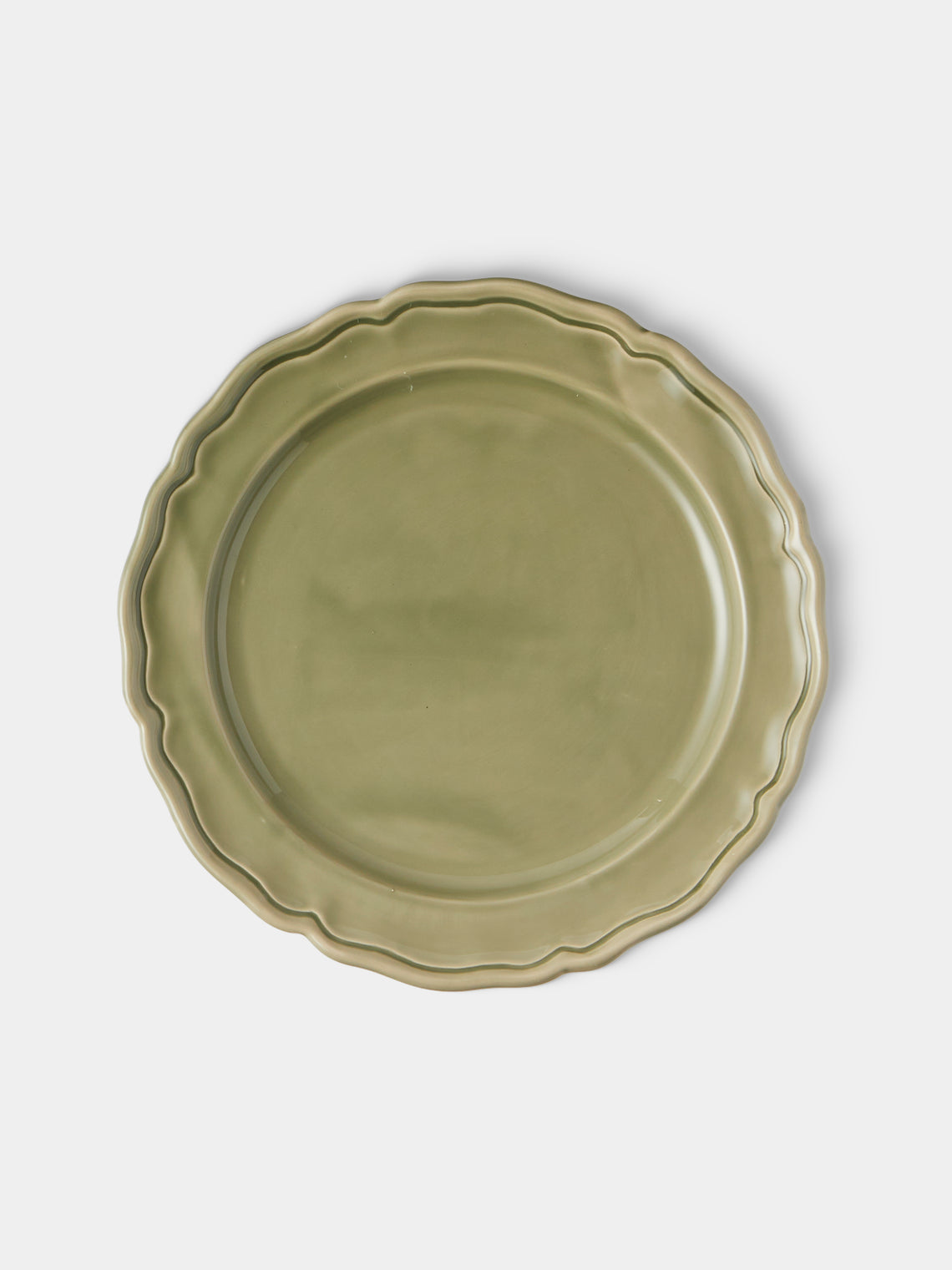 Maison Pichon Uzès - Provence Hand-Glazed Ceramic Dinner Plates – 11in/28cm (Set of 4) - Green - ABASK