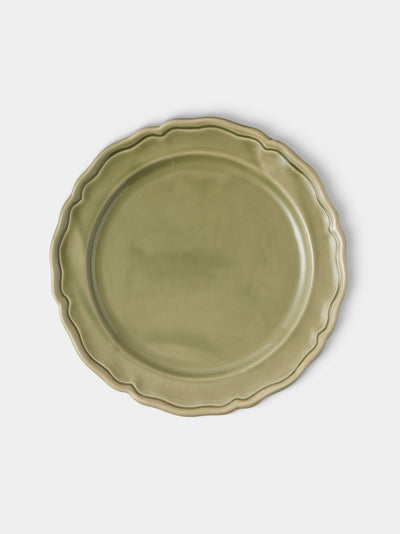 Maison Pichon Uzès - Provence Hand-Glazed Ceramic Dinner Plates – 11in/28cm (Set of 4) - Green - ABASK