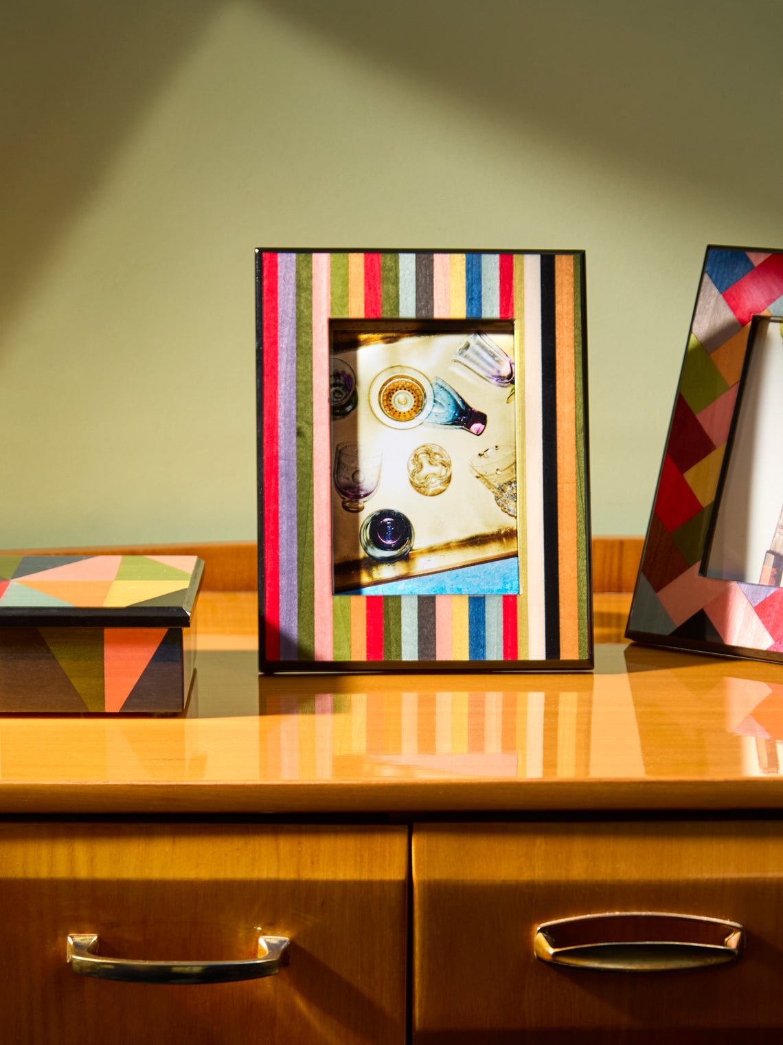 Biagio Barile - Stripes Wood Inlay Photo Frame -  - ABASK