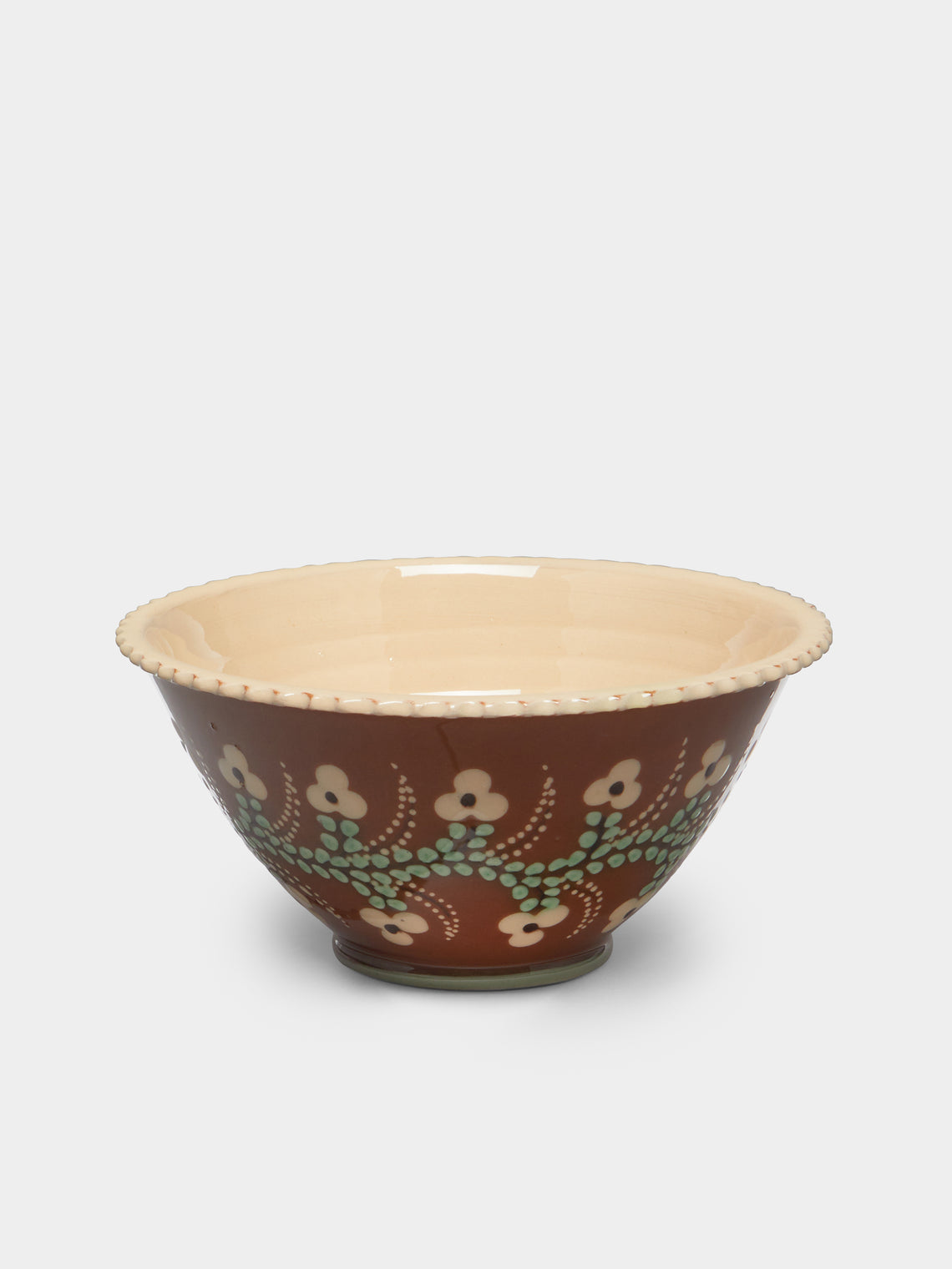 Poterie d’Évires - Flowers Hand-Painted Ceramic Fluted Bowl -  - ABASK - 