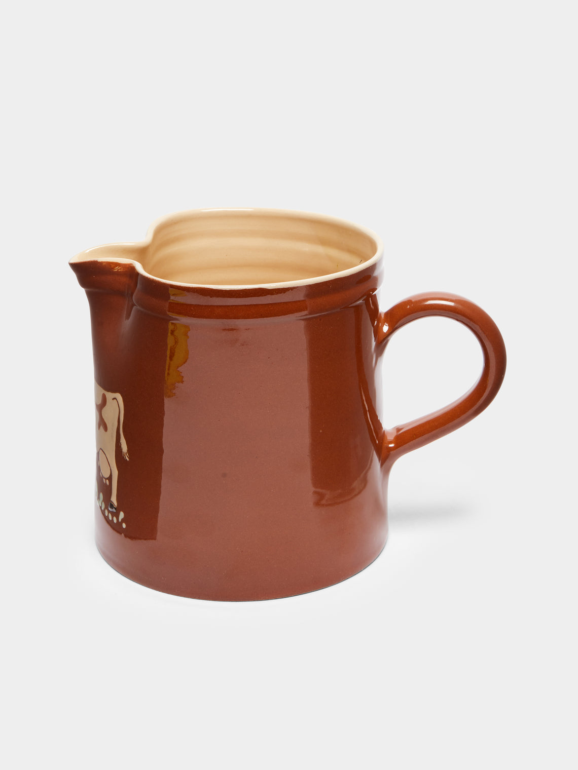 Poterie d’Évires - Cows Hand-Painted Ceramic Straight-Edge Jug -  - ABASK