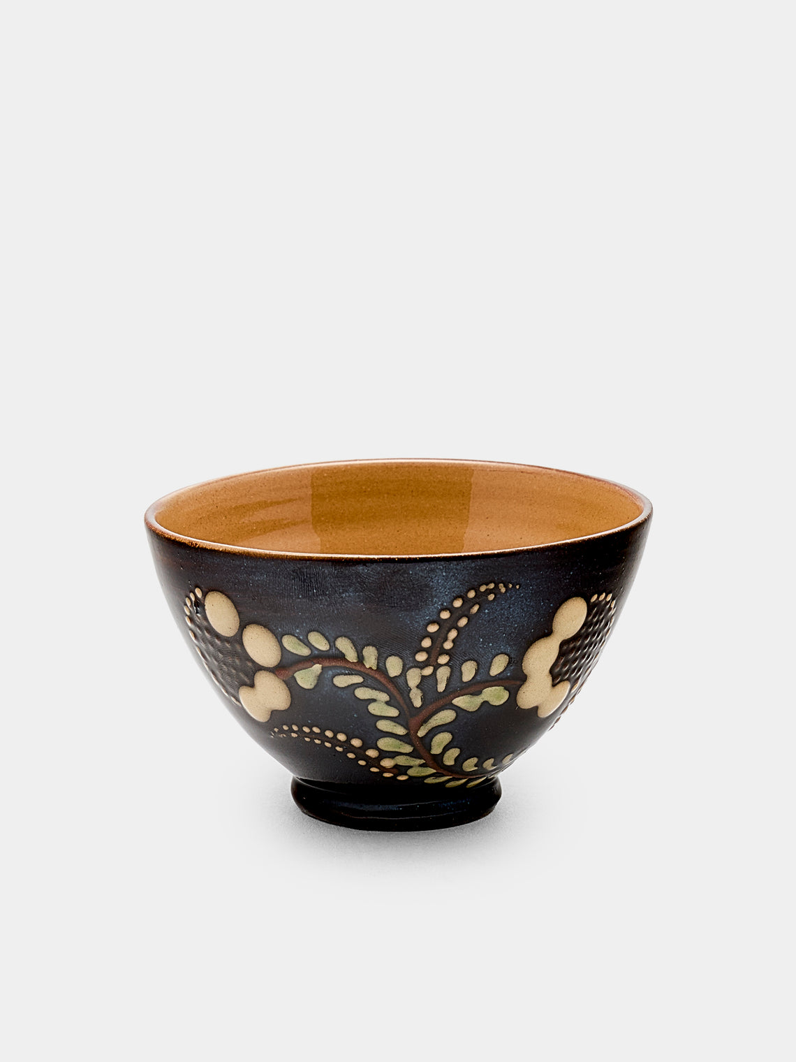 Poterie d’Évires - Flowers Hand-Painted Ceramic Petit Bowls (Set of 6) - Dark brown - ABASK