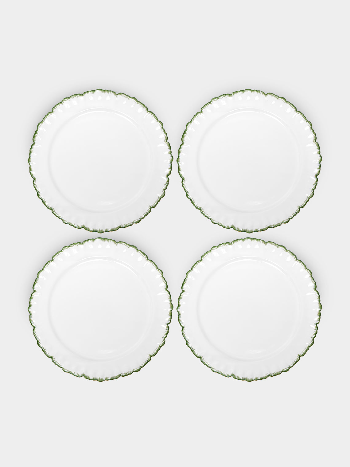 Atelier Soleil - Combed Edge Hand-Painted Ceramic Charger Plates (Set of 4) -  - ABASK