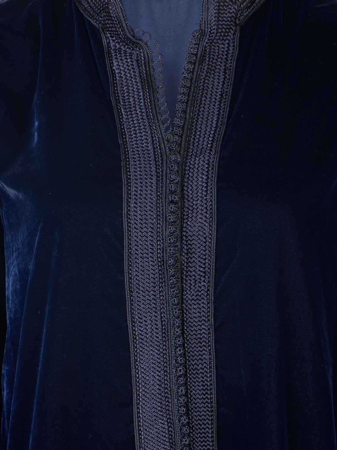 Muzungu Sisters - Alia Hand-Embroidered Velvet Dress | Size: S - Navy - ABASK