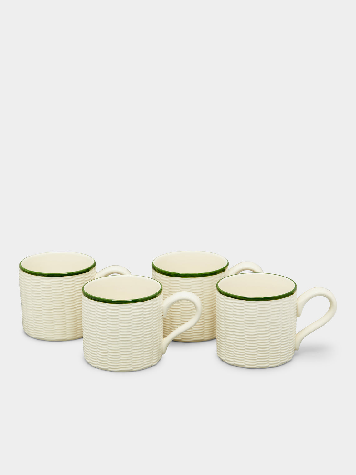 Este Ceramiche - Wicker Hand-Painted Ceramic Mugs (Set of 4) -  - ABASK