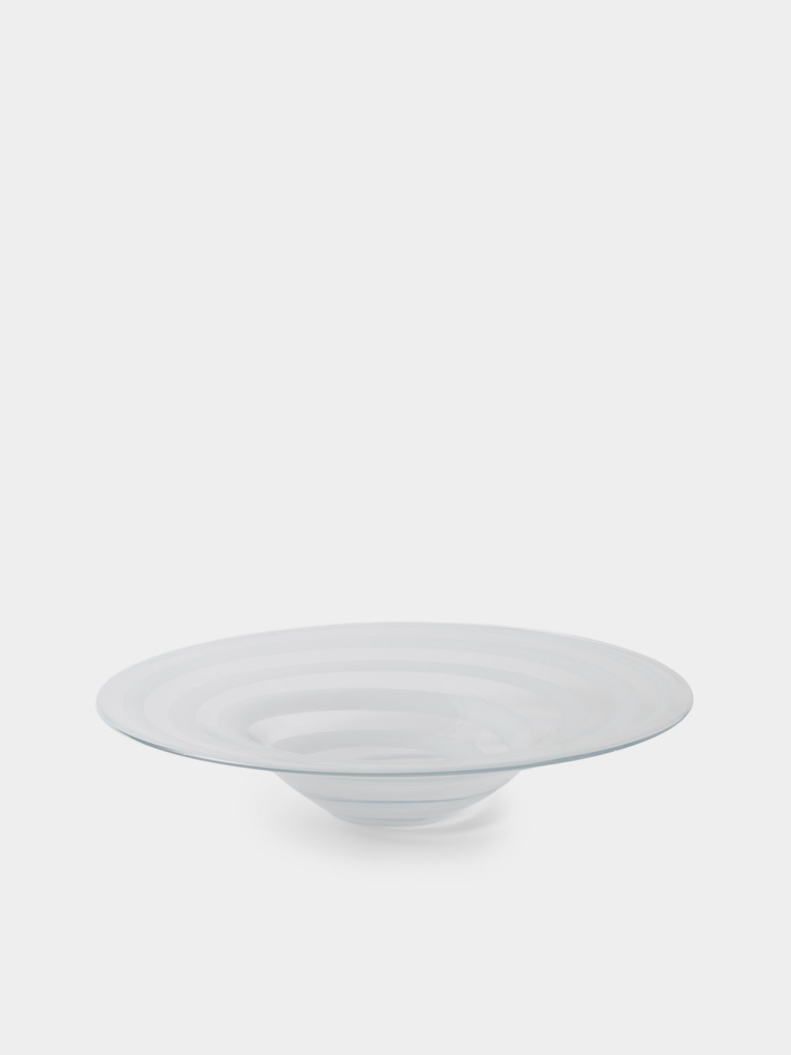 Antique and Vintage - 1970s Murano Glass Striped Bowl - Clear - ABASK - 