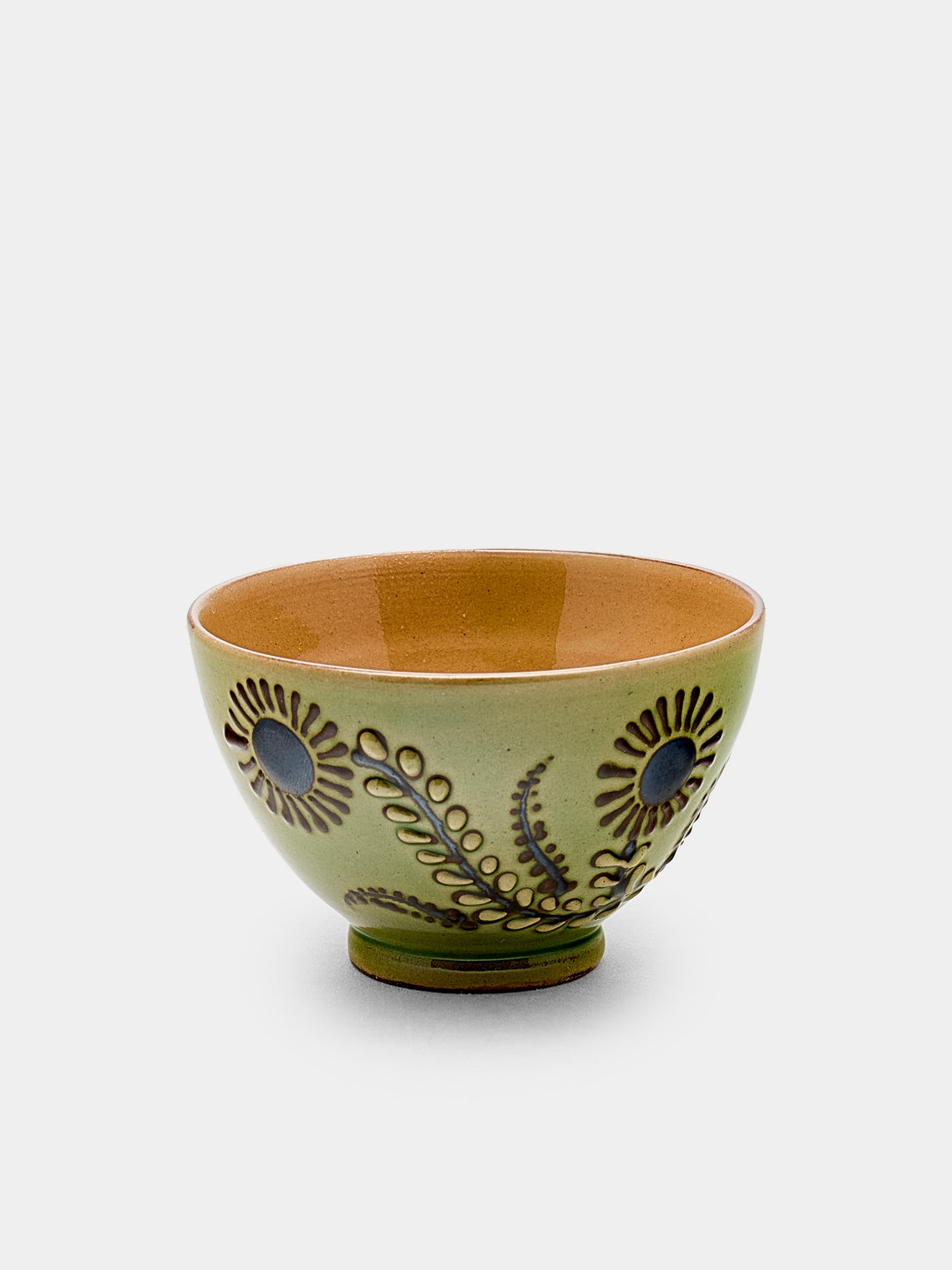 Poterie d’Évires - Flowers Hand-Painted Ceramic Petit Bowls (Set of 6) - Green - ABASK