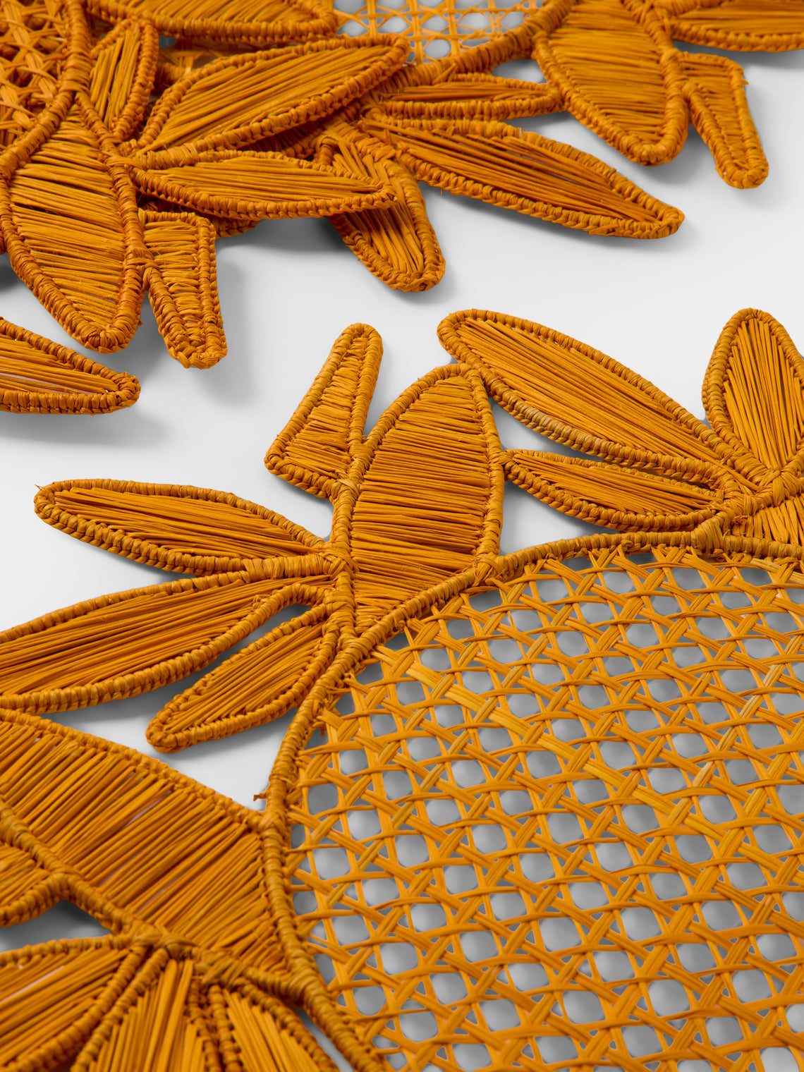 Artesanías del Atlántico - | Set of 4 | Paradise Handwoven Palm Placemats - Yellow - ABASK