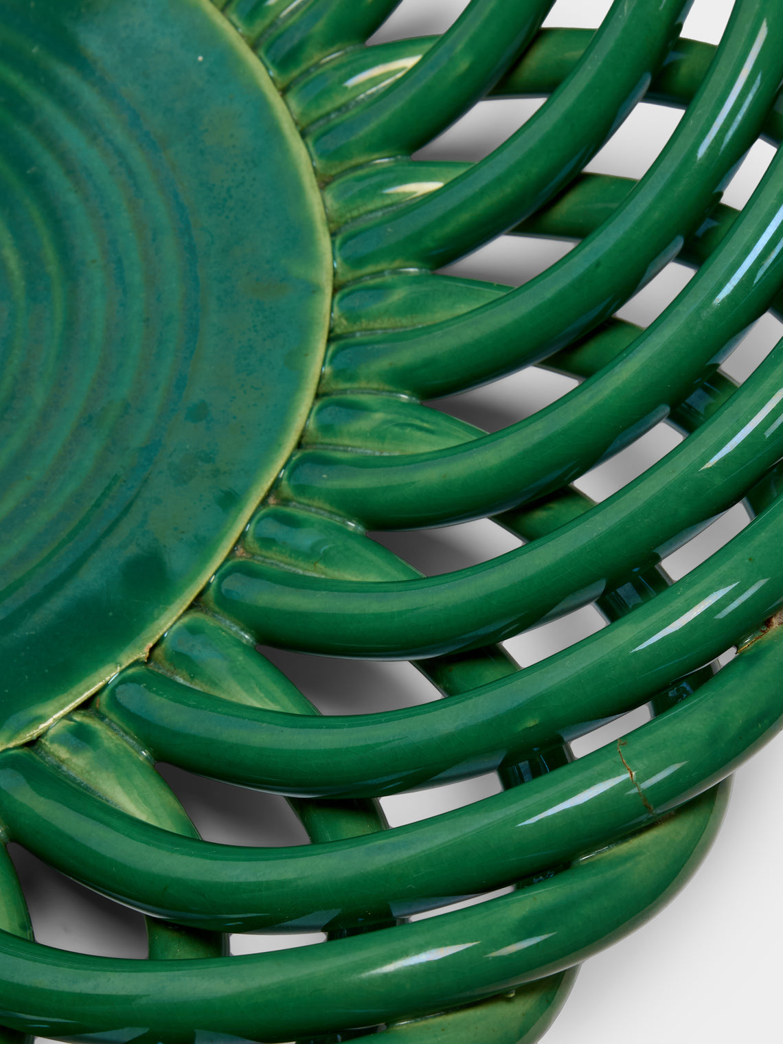 Antique and Vintage - 1950s Vallauris Ceramic Bowl - Green - ABASK