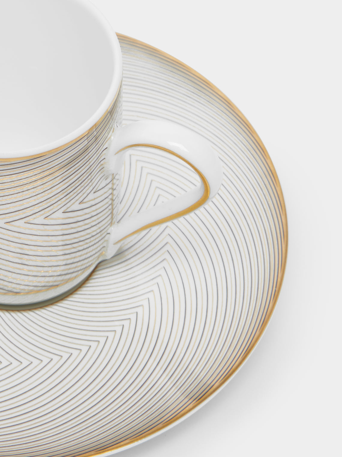 Raynaud - Oskar Porcelain Espresso Cup and Saucer (Set of 2) - Gold - ABASK