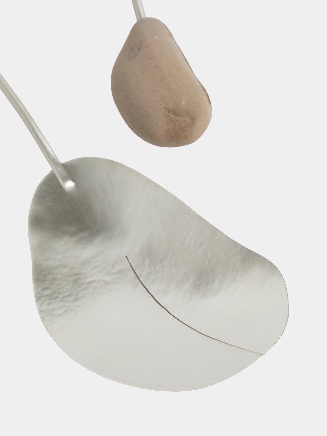 Thalia Maria Silver - Sterling Silver and Pebble Salad Servers (Set of 2) - Silver - ABASK