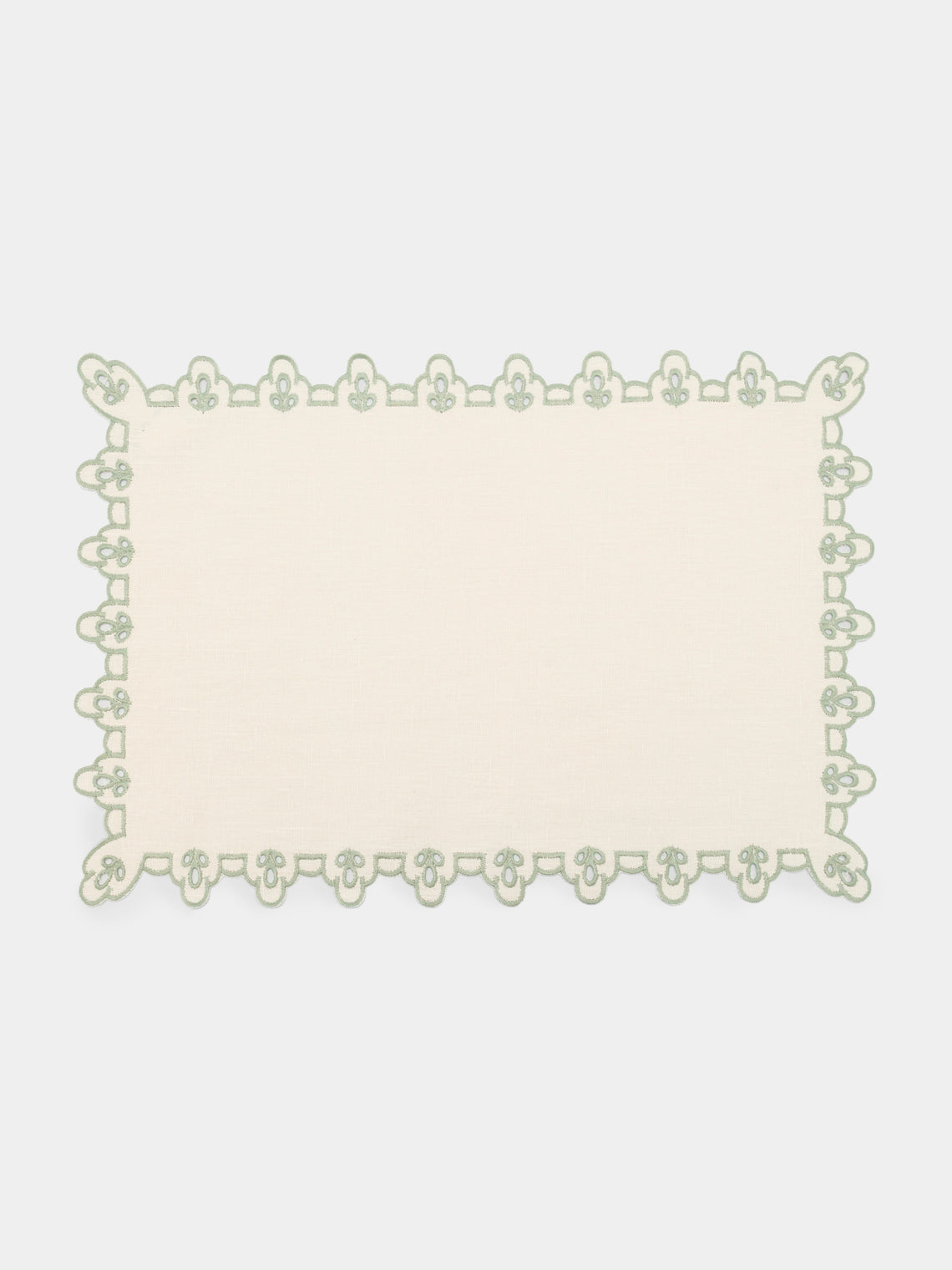 Borgo delle Tovaglie - Amalfi Embroidered Linen Placemats (Set of 4) - Natural - ABASK - 